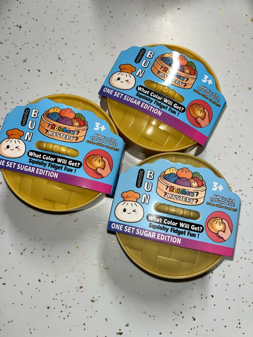 Bun Rainbow Mystery Squishy Fidget Toy – Yellow